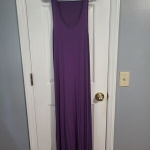 Purple Scoop Neck Sleeveless Sundress